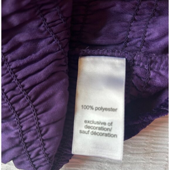 Womens M Purple Velvet Top Peplum Blouson Sleeve Stretch Top Fairy Witchy - Picture 3 of 9
